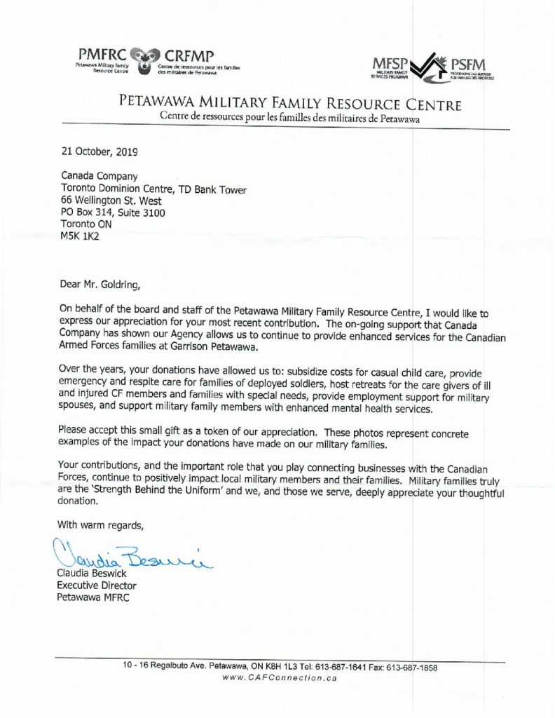 PMFRC letter to Canada Company_Blake Goldring