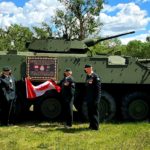 The dedication of a LAV III monument in Regina, Saskatchewan